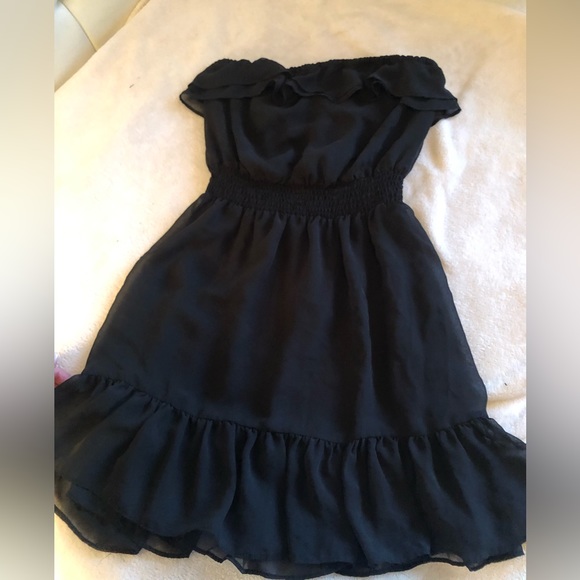 Black Ruffle Mini Dress - Picture 5 of 6